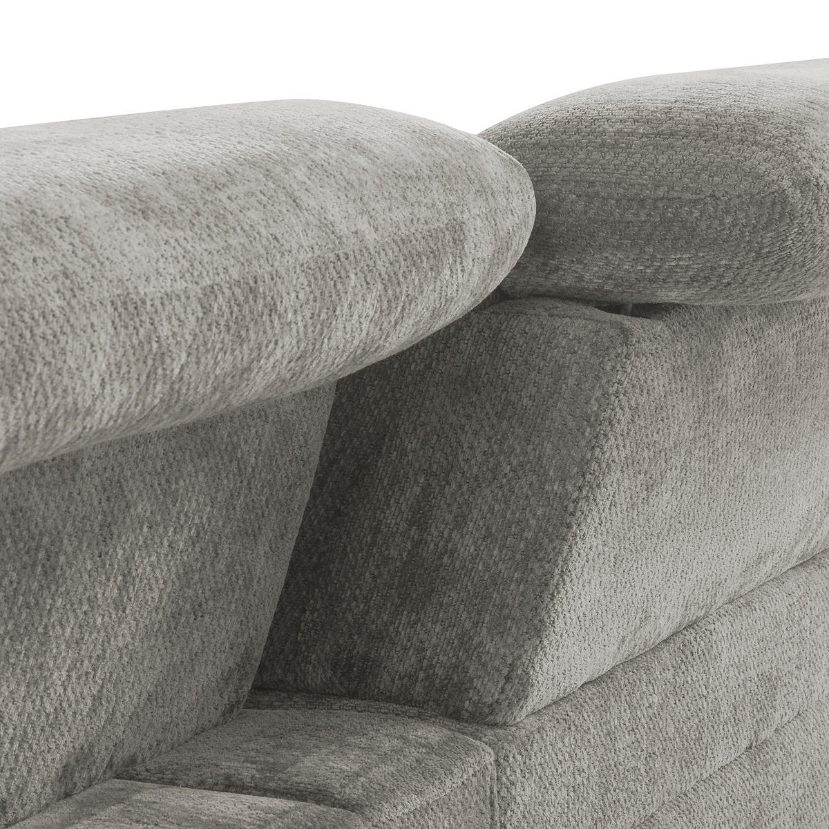 ECKSOFA  Webstoff Greige  - Greige/Schwarz, Design, Textil/Metall (195/268cm) - Livetastic