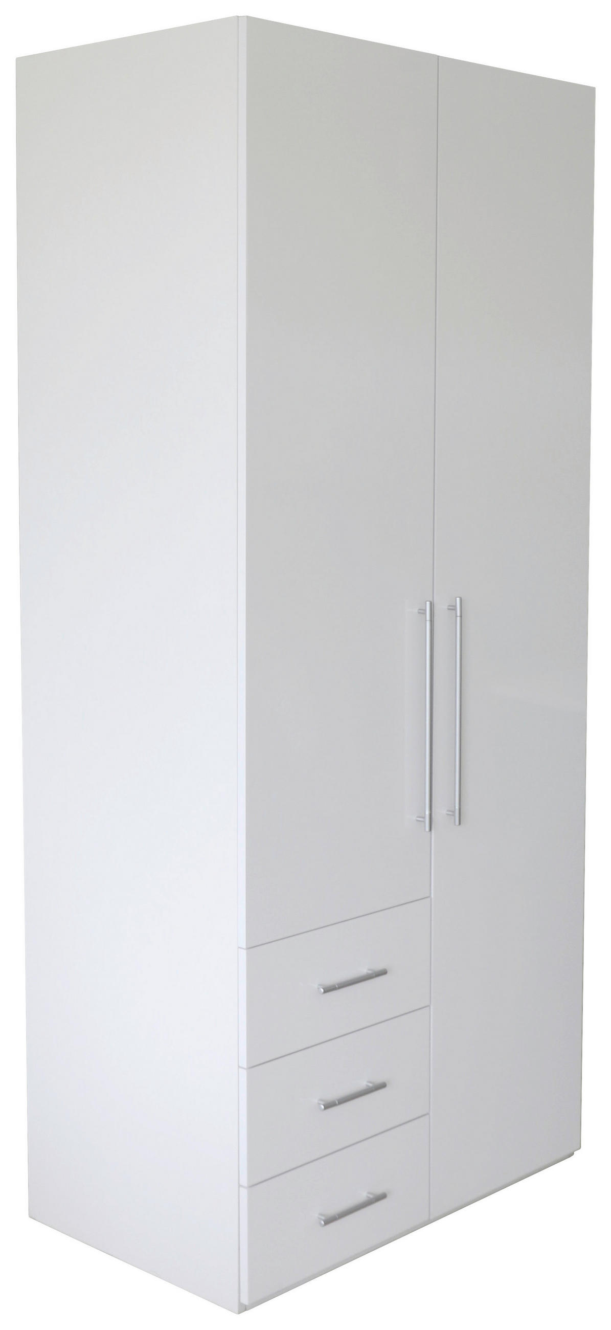 Xora SKRIŇA S OTOČNÝMI DVERAMI, biela s vysokým leskom, biela, 98/218,6/59,4 cm