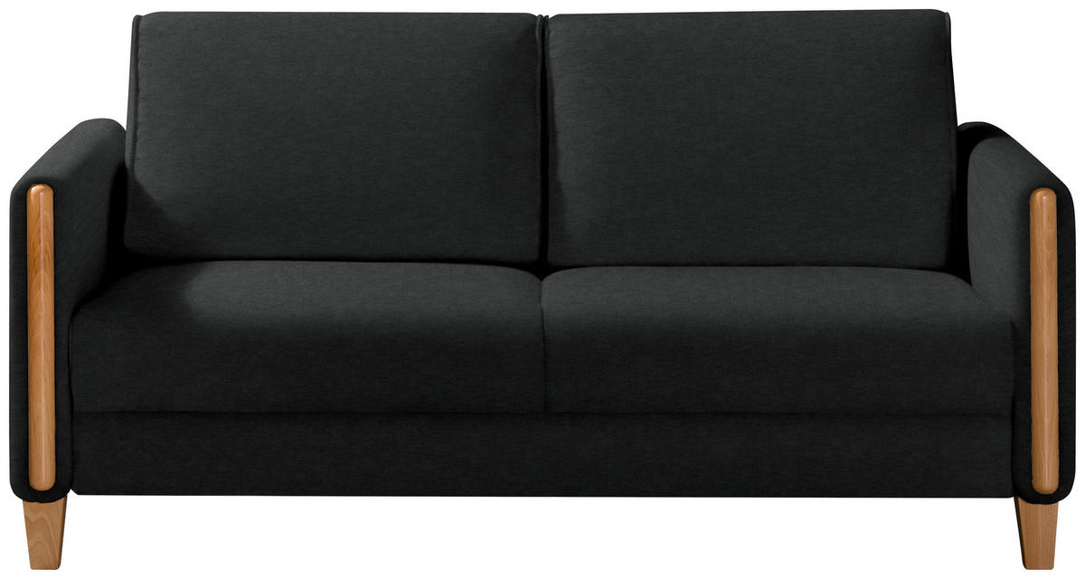 SCHLAFSOFA Holz, Textil Schwarz, Buchefarben  - Buchefarben/Schwarz, Design, Holz/Textil (174/88/104cm) - Niels Andersson