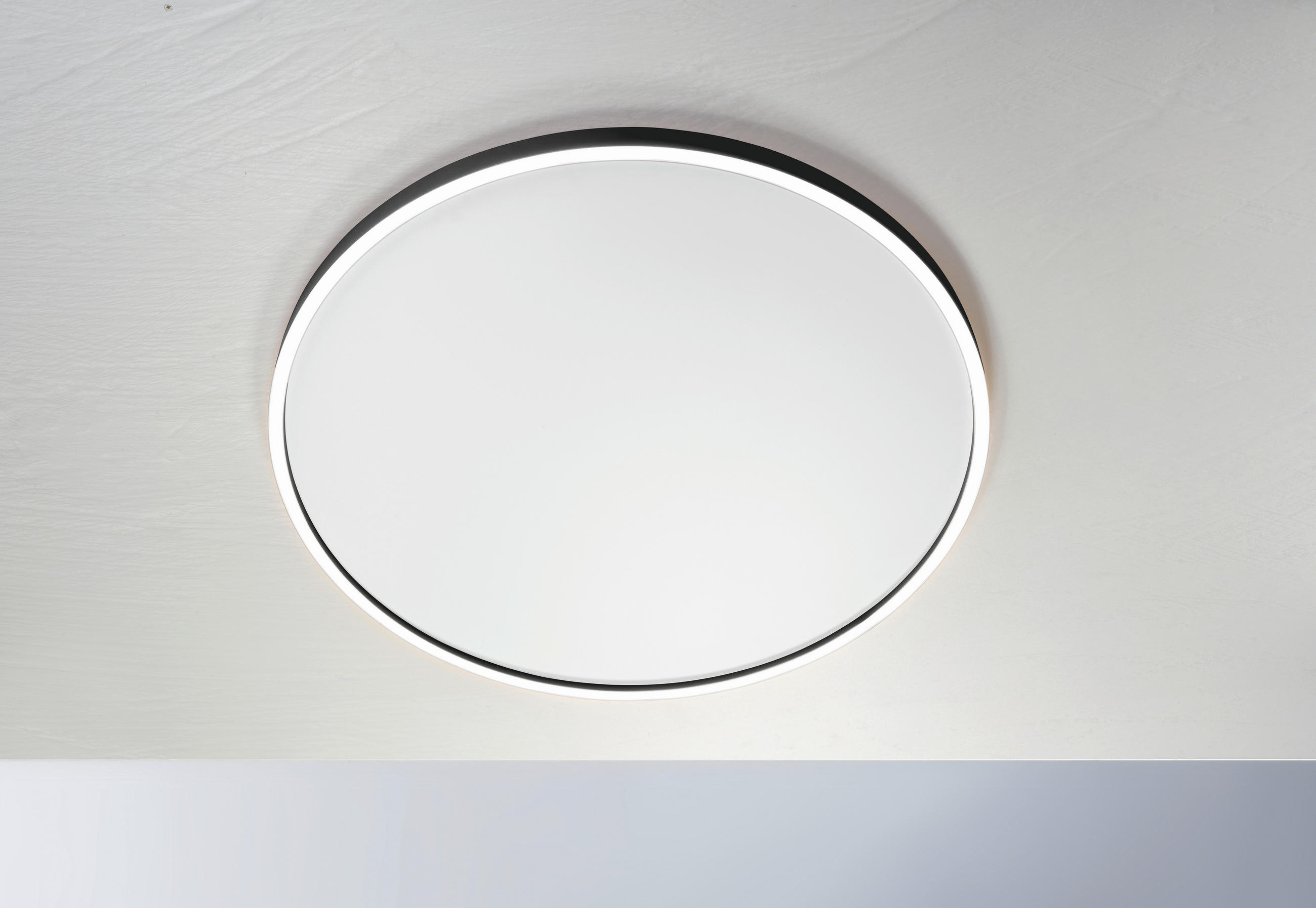 LED-DECKENLEUCHTE Aura  Smart 80/4 cm   - Schwarz/Weiß, Design, Metall (80/4cm) - BOPP