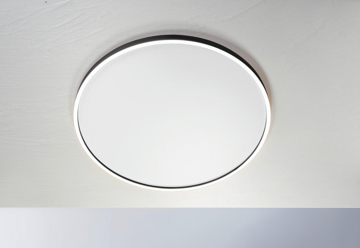 LED-DECKENLEUCHTE Aura  Smart 80/4 cm   - Schwarz/Weiß, Design, Metall (80/4cm) - BOPP