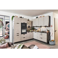 KUCHYNSKÁ LINKA RILEY 265 - piesková/bridlicová, Design, kompozitné drevo (265/210cm) - Celina