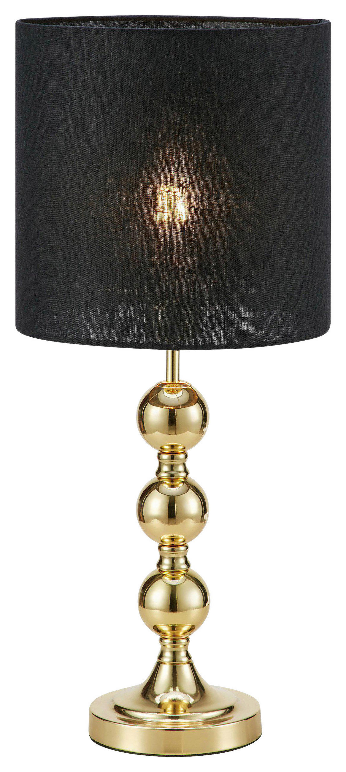 TISCHLEUCHTE Skandinavisch, Modern 25/57 cm  - Messingfarben/Schwarz, Basics, Textil/Metall (25/57cm) - Markslöjd