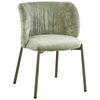 STUHL Chenille Grün  - Grün, Design, Textil/Metall (56,5/77/57cm) - Stylife