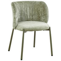 STUHL Chenille Grün  - Grün, Design, Textil/Metall (56,5/77/57cm) - Stylife