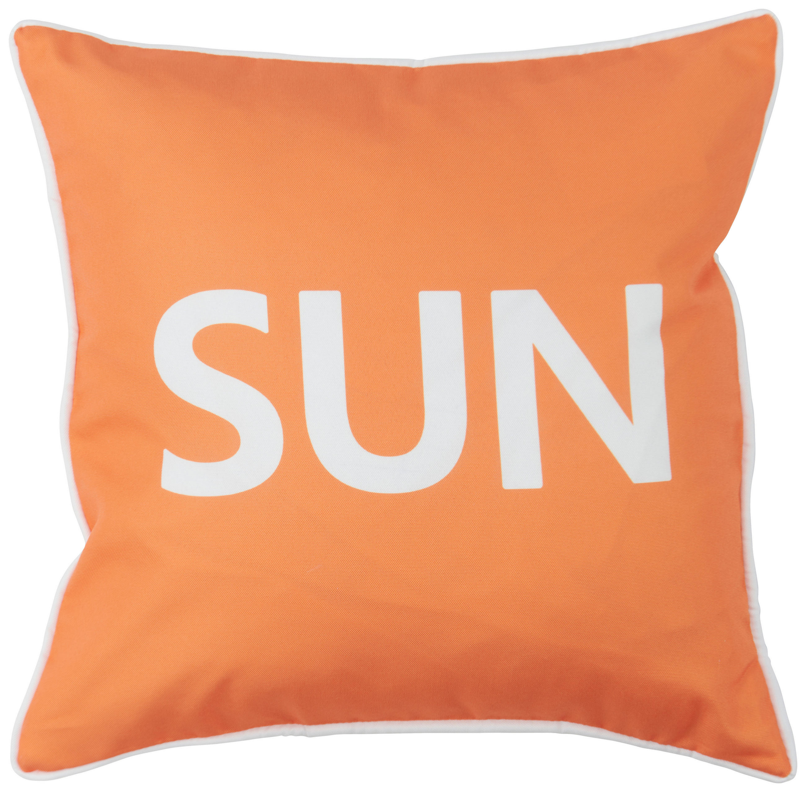 OUTDOOR-KISSEN in Orange Texte 45/45 cm  - Orange, Basics, Textil (45/45cm) - Esposa