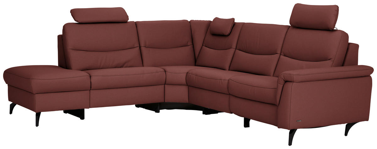 ECKSOFA  in Echtleder Rotbraun  249/280 cm  - Rotbraun/Anthrazit, Design, Leder/Metall (249/280cm) - Himolla Komfortklass