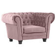 CHESTERFIELD-SESSEL - Schwarz/Rosa, LIFESTYLE, Holz/Textil (130/79/93cm) - Ambia Home
