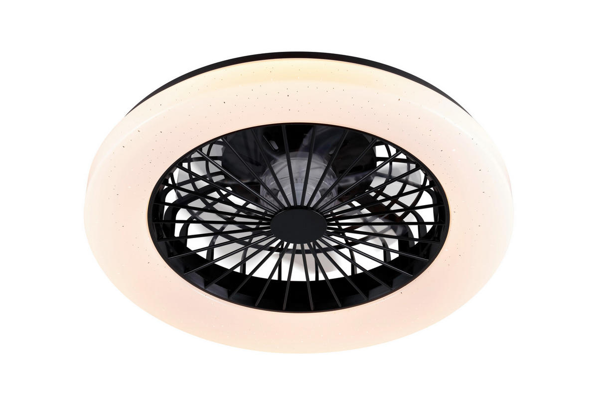 STROPNÝ VENTILÁTOR, 48,5/14 cm  - priehľadné/čierna, Trend, plast (48,5/14cm) - Mican
