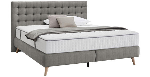 BOXSPRINGBETT 160/200 cm  in Hellgrau  - Hellgrau, Design, Holz/Textil (160/200cm) - Carryhome