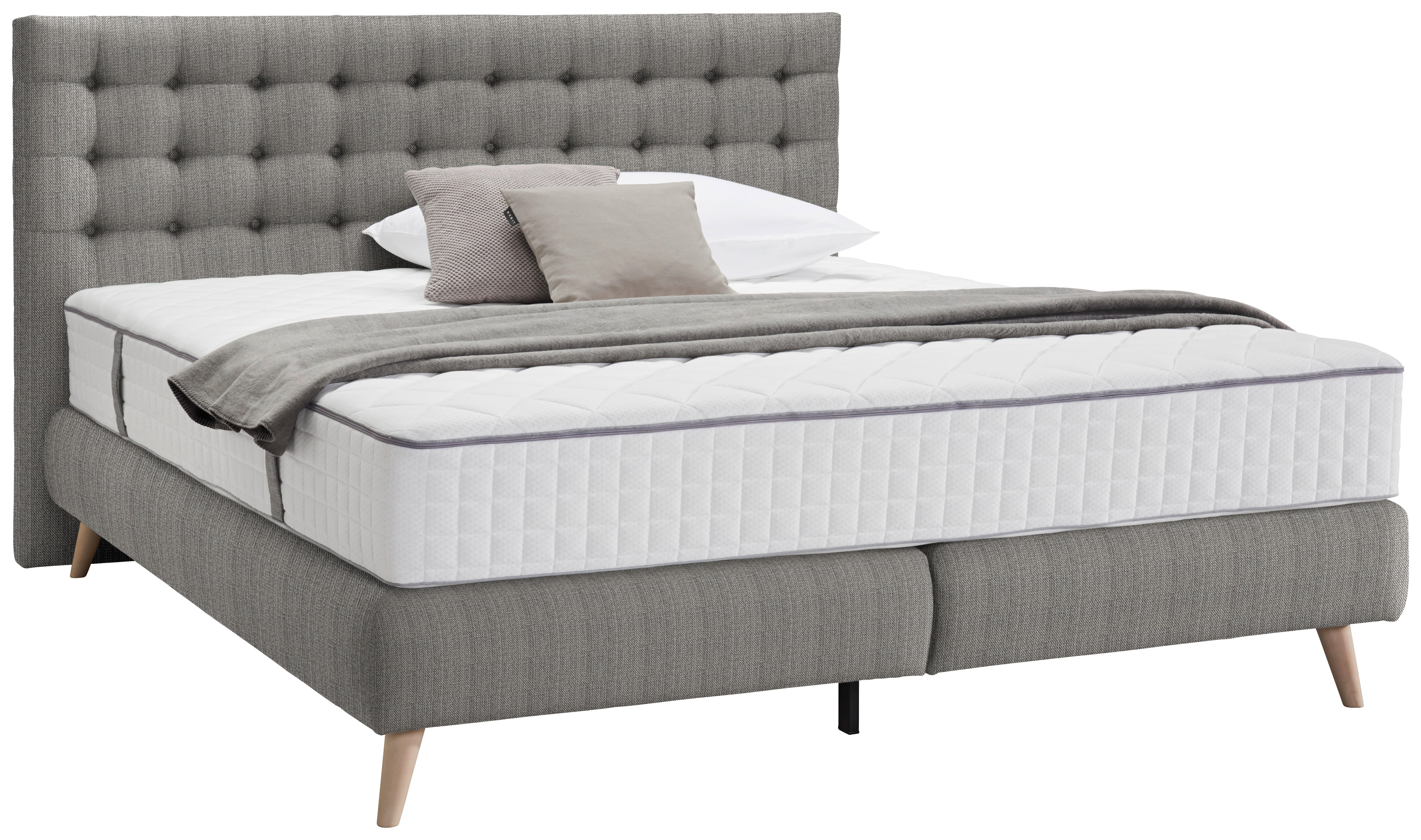 Pat boxspring 160x200 cm 160/200 cm gri deschis