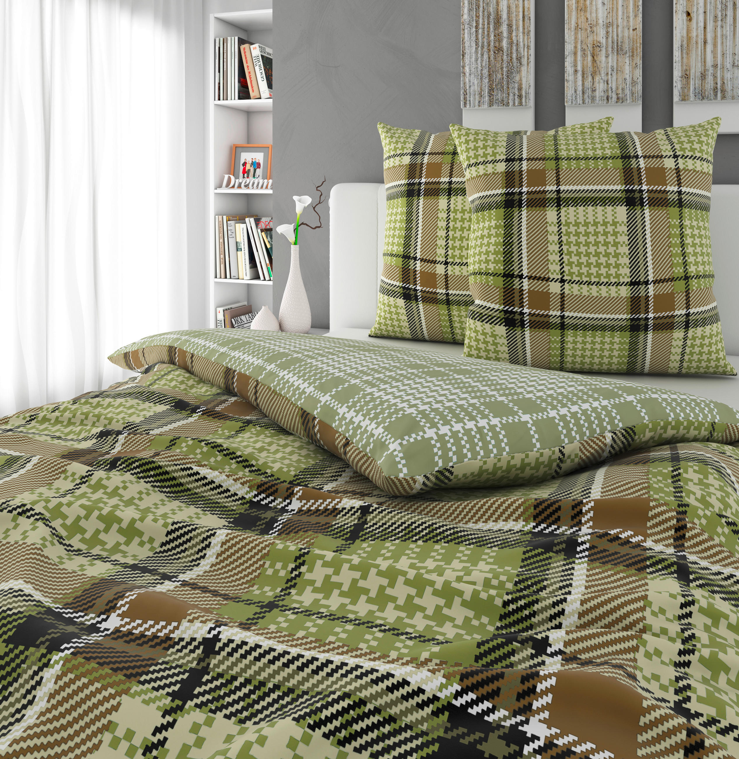 OBOUSTRANNÉ POVLEČENÍ, renforcé, zelená, 200/200 cm - zelená, Konvenční, textil (200/200cm) - Novel