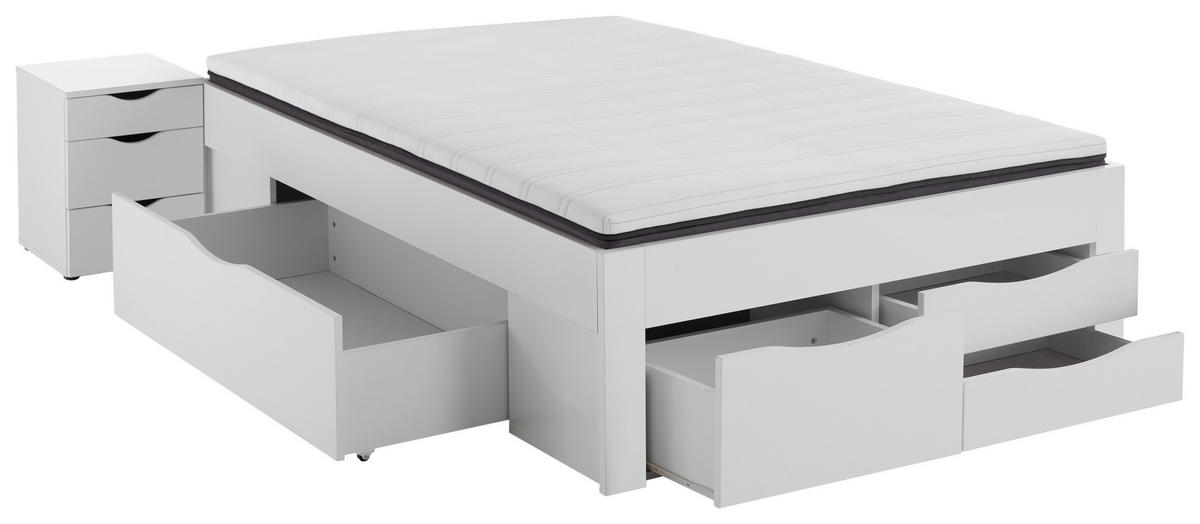 STAURAUMBETT 140/200 cm  in Weiß  - Weiß, KONVENTIONELL, Holzwerkstoff (140/200cm) - Boxxx