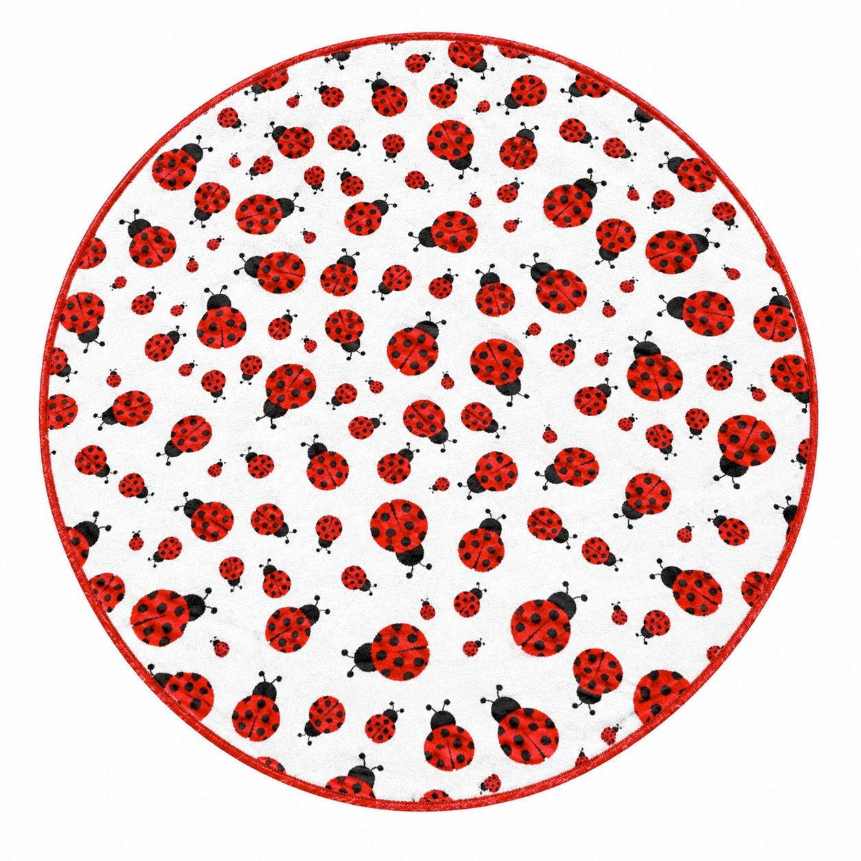 KINDERTEPPICH 120/120 cm Rot, Schwarz, Weiß rund  - Rot/Schwarz, Basics, Textil (120/120cm)