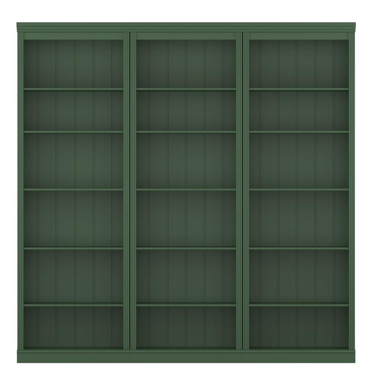 BÜCHERWAND Kiefer massiv Grün  - Grün, Design, Holz (222/223/37cm) - Livetastic