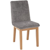 STUHL Webstoff Anthrazit Eiche vollmassiv  - Eichefarben/Anthrazit, KONVENTIONELL, Holz/Textil (47/91/44cm) - James Wood
