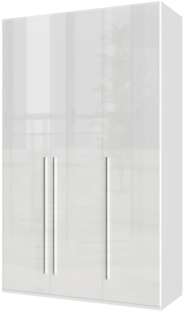 ORMAR SA KLASIČNIM VRATIMA bela, bela visoki sjaj  137/224/56 cm  - bela visoki sjaj/bela, Dizajnerski, pločasti materijal/plastika (137/224/56cm)