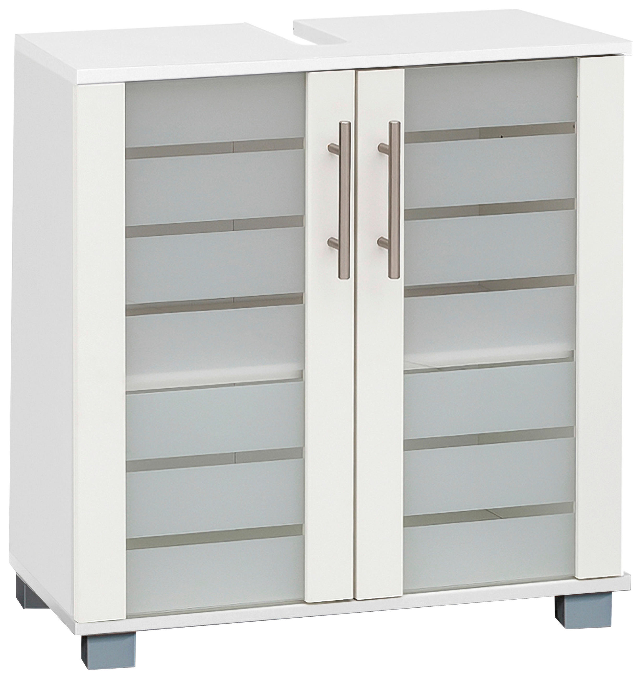 WASCHBECKENUNTERSCHRANK 59,8/62,4/32,6 cm  - Edelstahlfarben/Silberfarben, MODERN, Glas/Holzwerkstoff (59,8/62,4/32,6cm) - MID.YOU