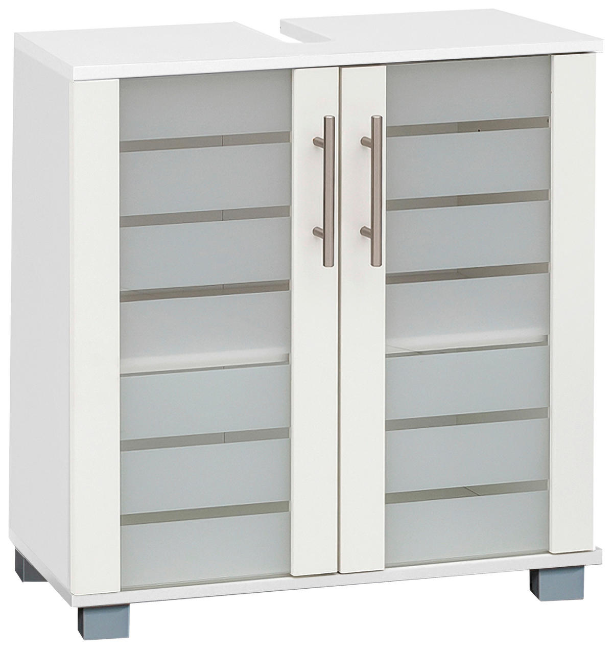 WASCHBECKENUNTERSCHRANK 59,8/62,4/32,6 cm  - Edelstahlfarben/Silberfarben, MODERN, Glas/Holzwerkstoff (59,8/62,4/32,6cm) - MID.YOU