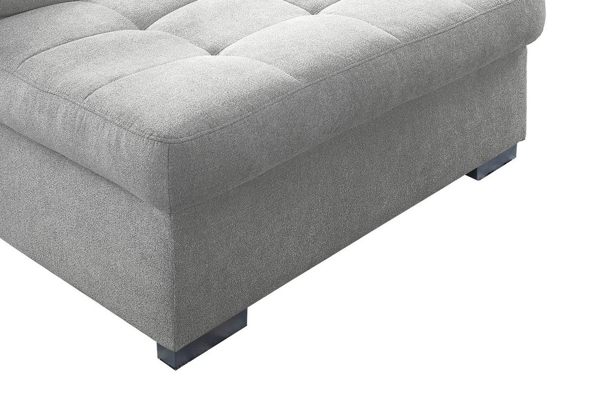 WOHNLANDSCHAFT Silberfarben Mikrofaser  - Chromfarben/Silberfarben, Design, Kunststoff/Textil (169/330/212cm) - Livetastic