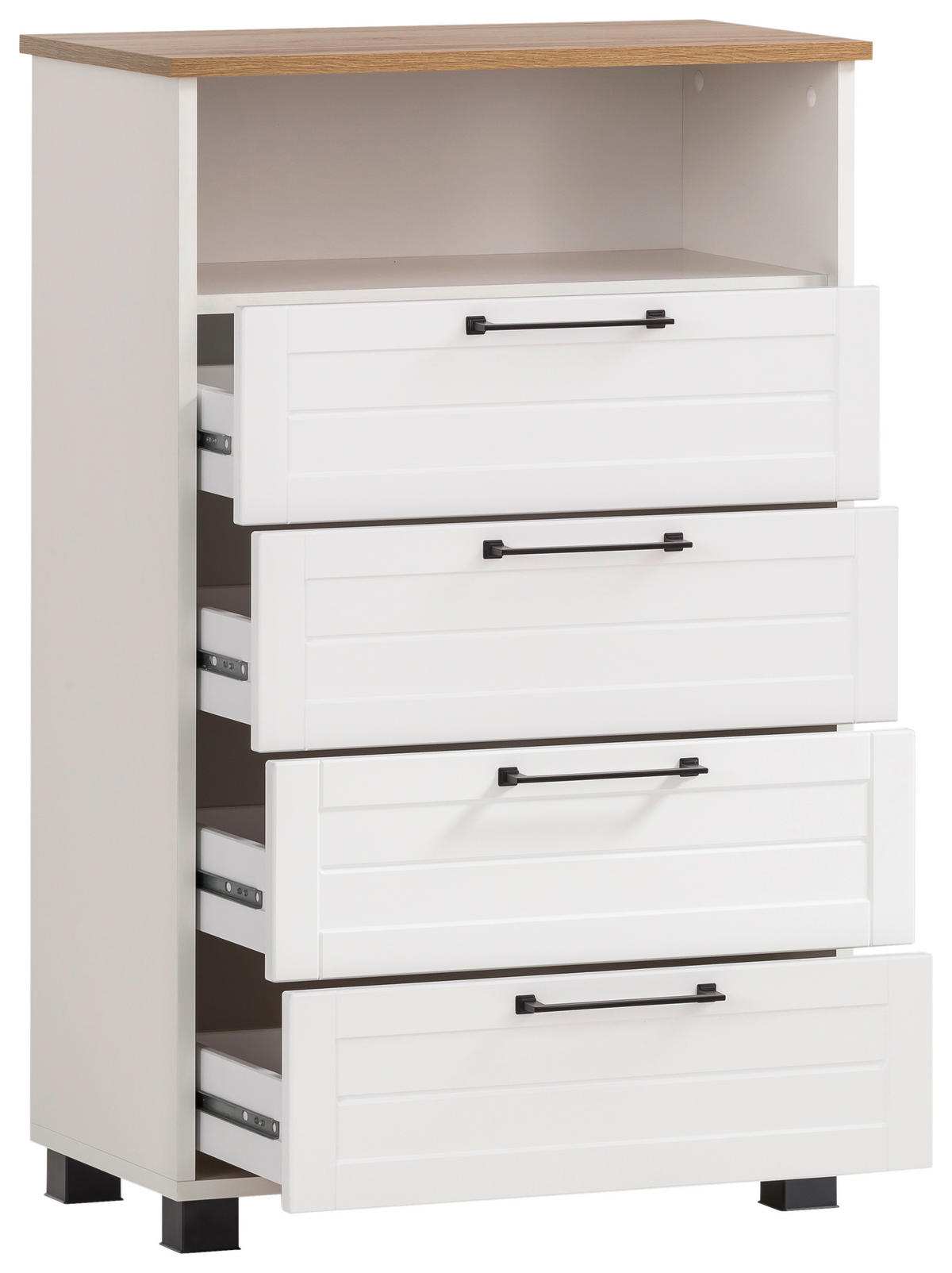 HIGHBOARD  in 62,4/102/34,1 cm  - Eichefarben/Schwarz, Holzwerkstoff/Kunststoff (62,4/102/34,1cm) - MID.YOU