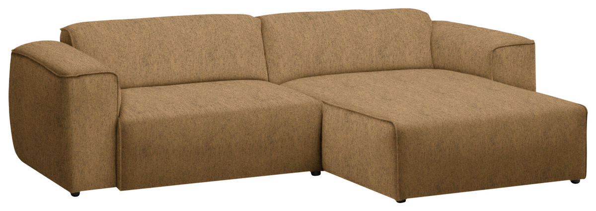 ECKSOFA in Webstoff Senfgelb  265/171 cm  - Senfgelb/Schwarz, Design, Kunststoff/Textil (265/171cm) - home24