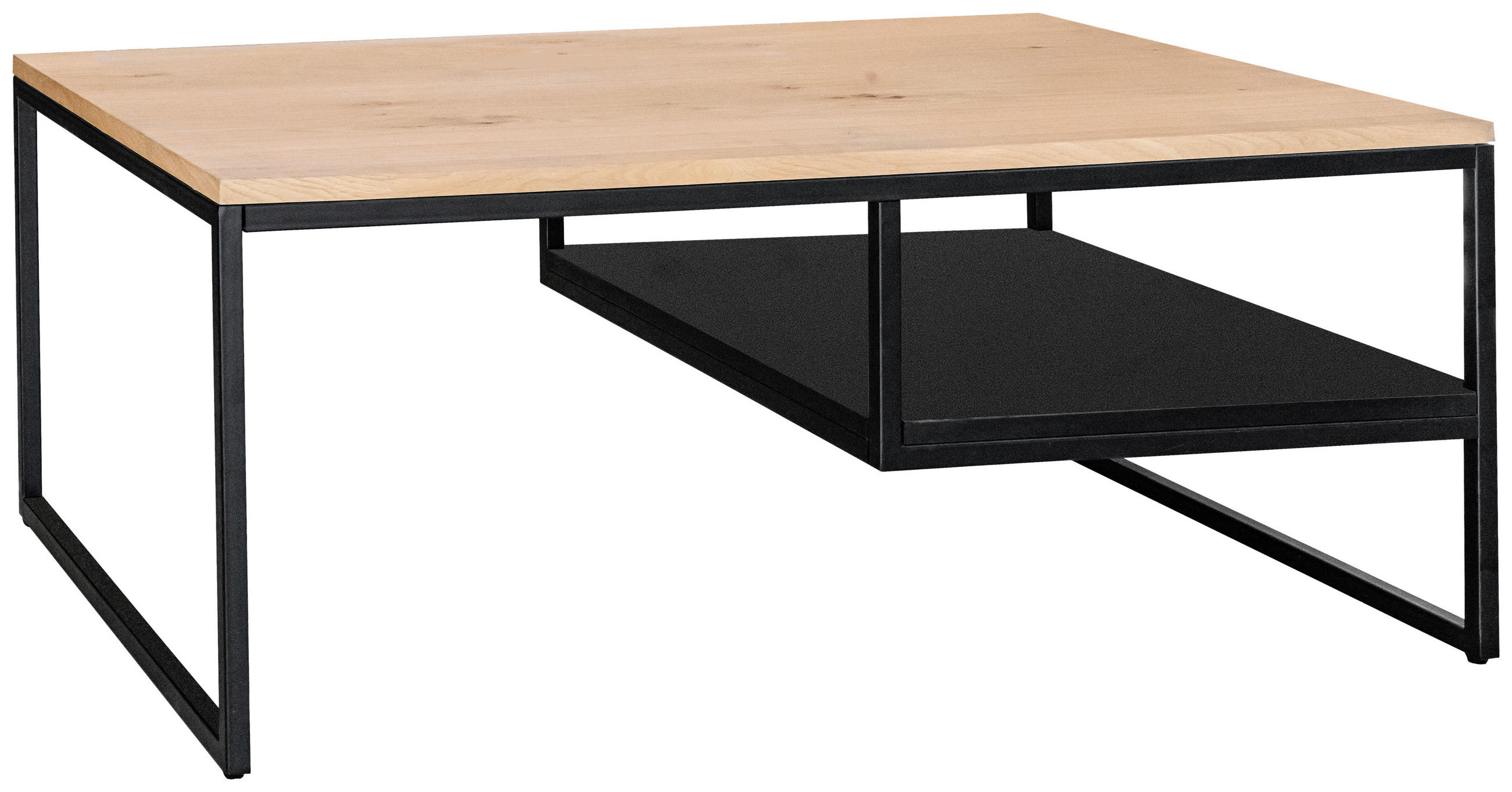 COUCHTISCH in Holz, Metall, Holzwerkstoff 110/70/45 cm  - Eichefarben/Schwarz, Design, Holz/Holzwerkstoff (110/70/45cm) - MID.YOU