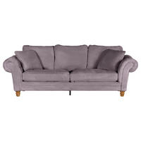 BIG SOFFA i plysch grå  - furufärgad/grå, Trend, trä/textil (273/85/110cm) - MID.YOU