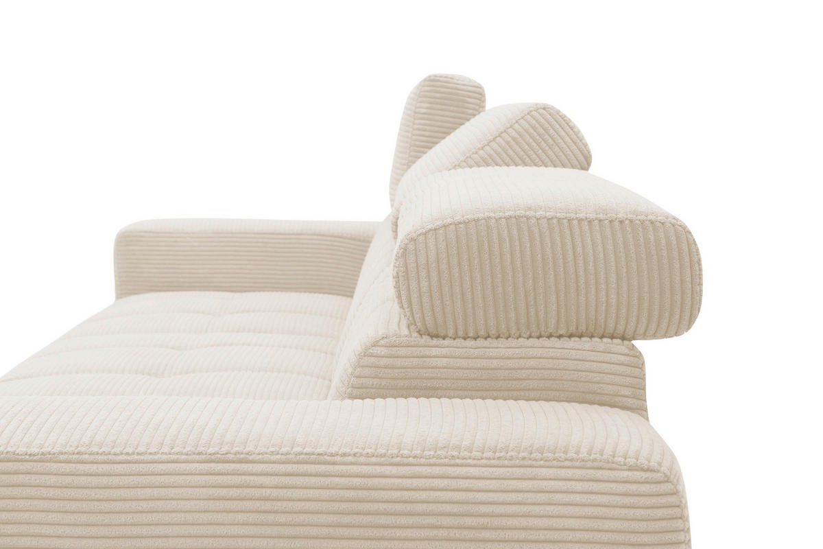 ECKSOFA TRENTO Creme Mikrofaser  - Dunkelgrau/Creme, MODERN, Textil/Metall (287/175cm) - MID.YOU