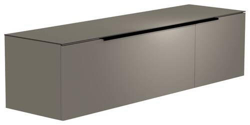 LOWBOARD  in 160/41/45 cm  - Schwarz/Grau, Design, Glas/Holzwerkstoff (160/41/45cm) - Moderano