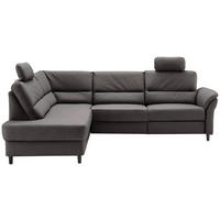 ECKSOFA in Lederlook Anthrazit  - Anthrazit/Schwarz, Modern, Holz/Textil (190/266cm) - Livetastic