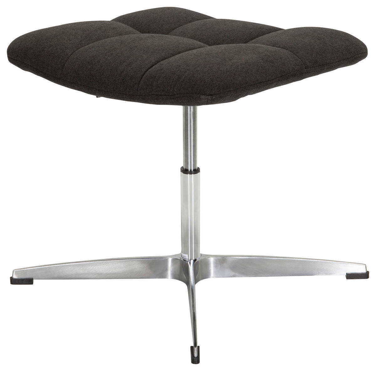 BÜROHOCKER Schwarz  - Silberfarben/Schwarz, MODERN, Textil/Metall (47/49/47cm) - MID.YOU