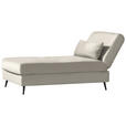 SCHLAFSOFA in Webstoff Creme  - Creme/Schwarz, MODERN, Textil/Metall (205/90/92cm) - Novel