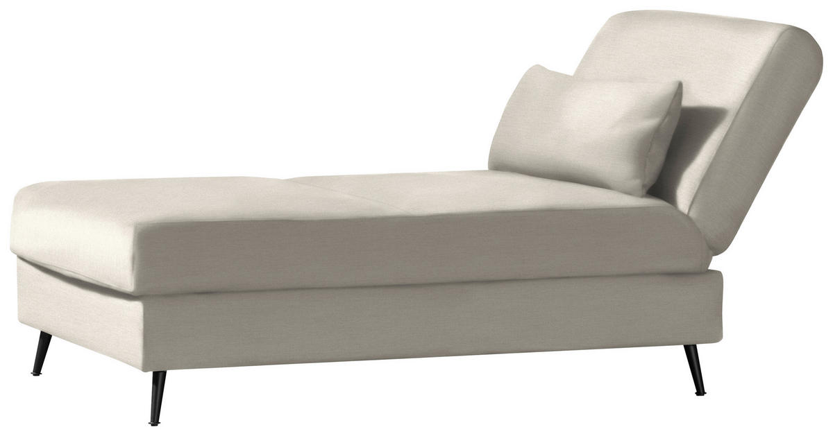 SCHLAFSOFA in Webstoff Creme  - Creme/Schwarz, Modern, Textil/Metall (205/90/92cm) - Novel