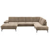 WOHNLANDSCHAFT in Velours Hellbraun  - Hellbraun/Schwarz, Design, Textil/Metall (180/344/208cm) - Dieter Knoll