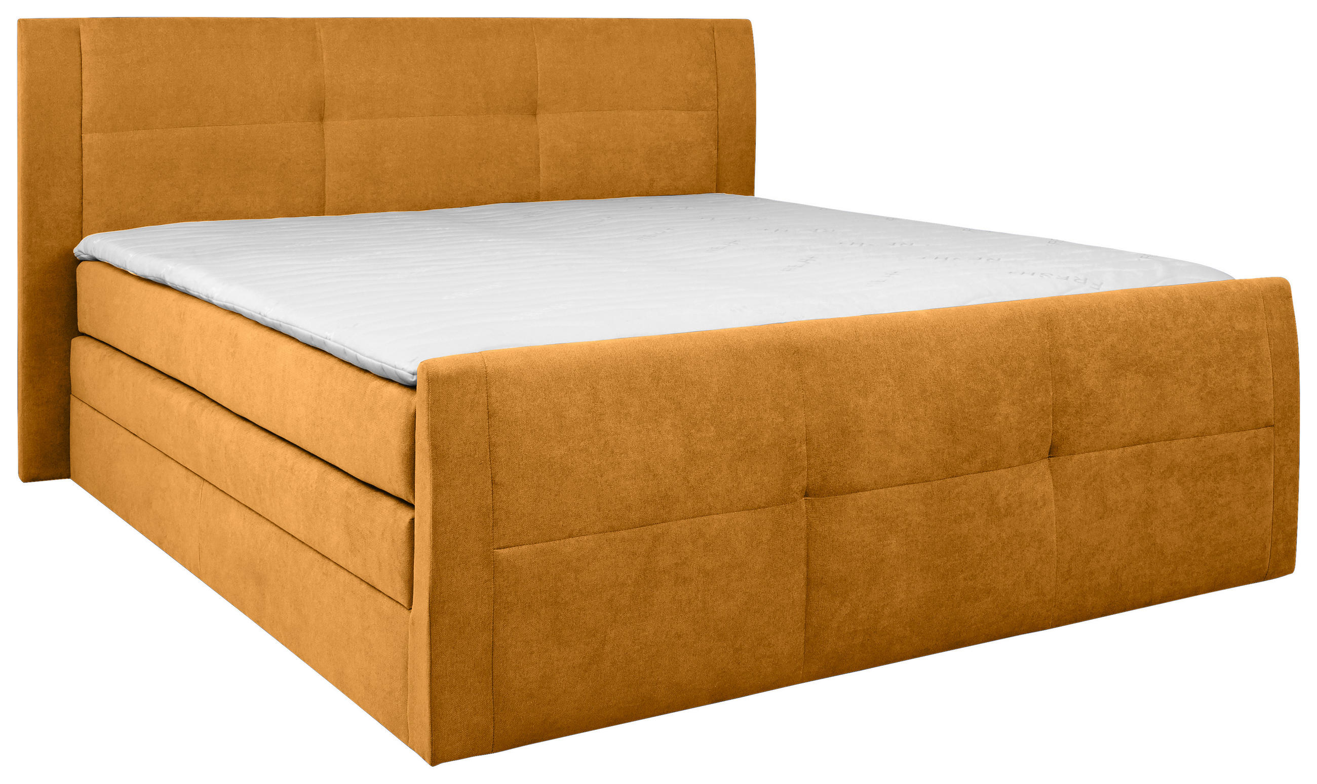 BOXSPRINGBETT 180/200 cm  in Gelb  - Gelb/Schwarz, KONVENTIONELL, Kunststoff/Textil (180/200cm) - Boxxx