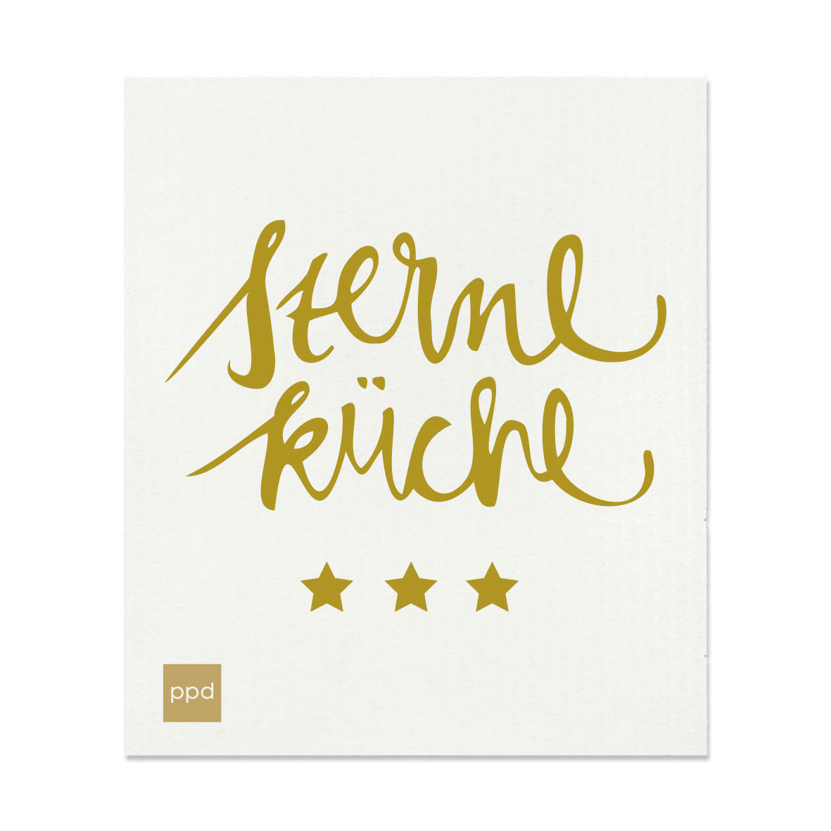 SCHWAMMTUCH  - Goldfarben/Weiß, Basics, Textil (20/17cm) - PPD