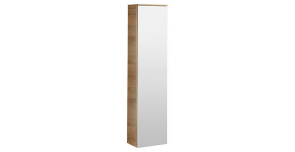 MIDISCHRANK 30/121/17 cm  - Chromfarben/Eichefarben, Design, Glas/Holzwerkstoff (30/121/17cm) - Dieter Knoll