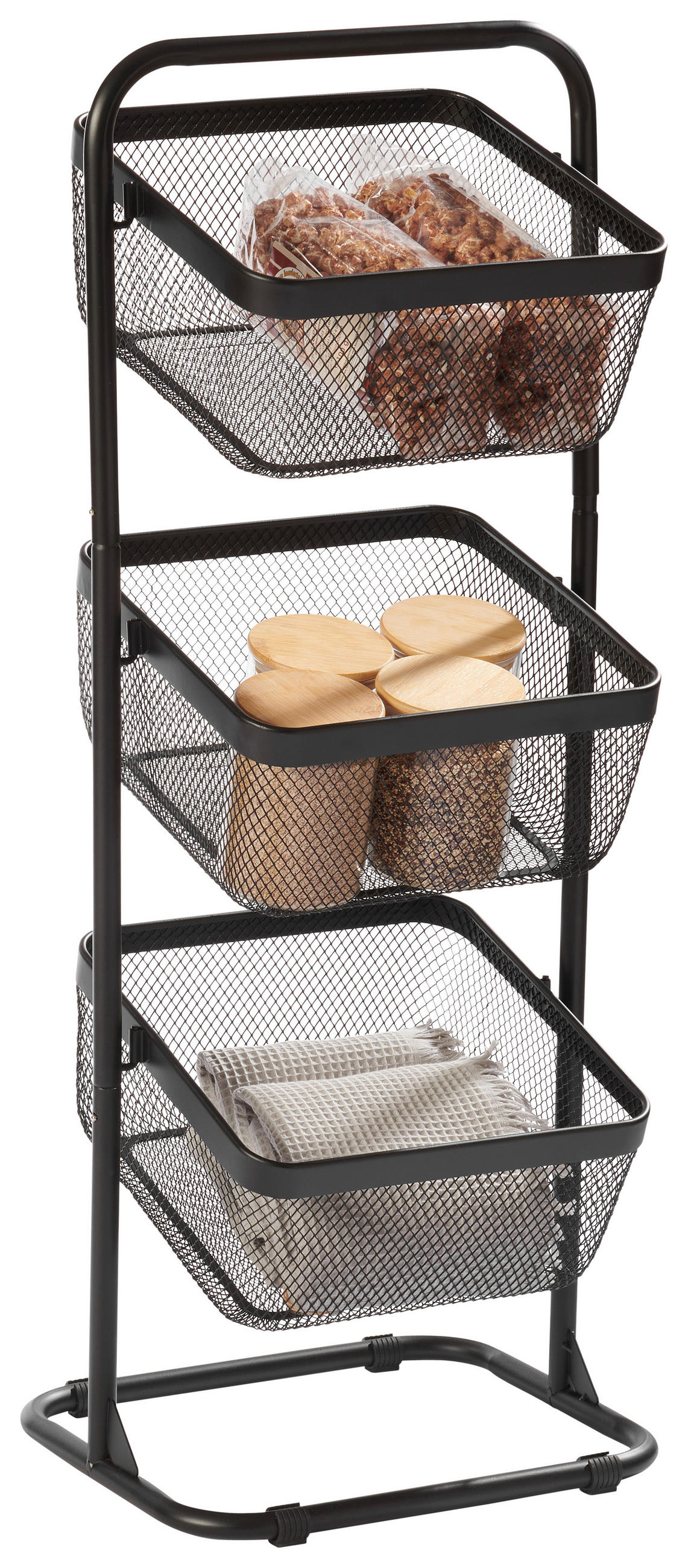 KÜCHEN-ORGANIZER-SET  - Schwarz, Design, Kunststoff/Metall (37,5/32/96cm) - Homeware Profession.