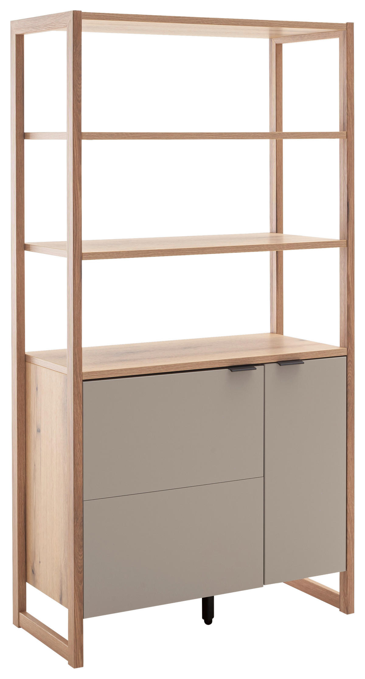 REGAL Grau, Schwarz, Eichefarben  95/183/44 cm  - Eichefarben/Anthrazit, Design, Holzwerkstoff/Metall (95/183/44cm) - Hom`in