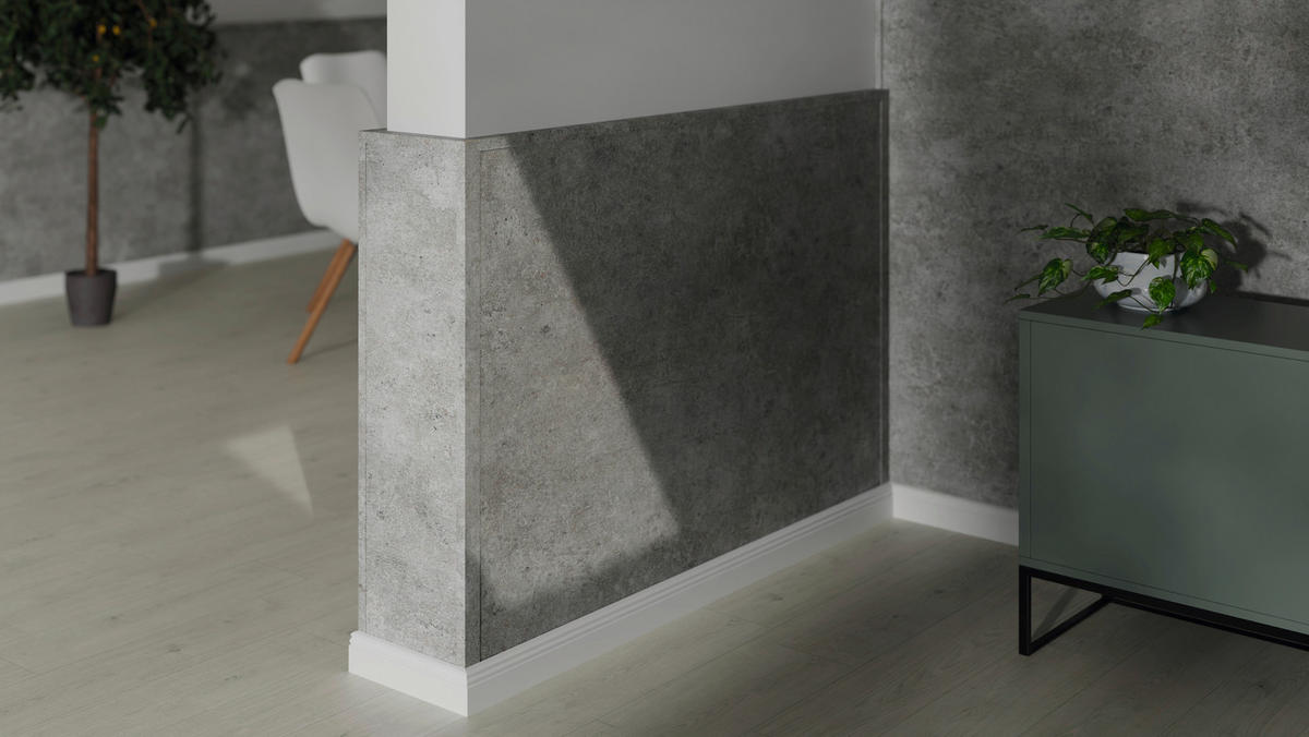 Winkelleiste grau - Grau, Design, Naturmaterialien (240/2.2/4.5cm) - Egger Holzwerkstoffe