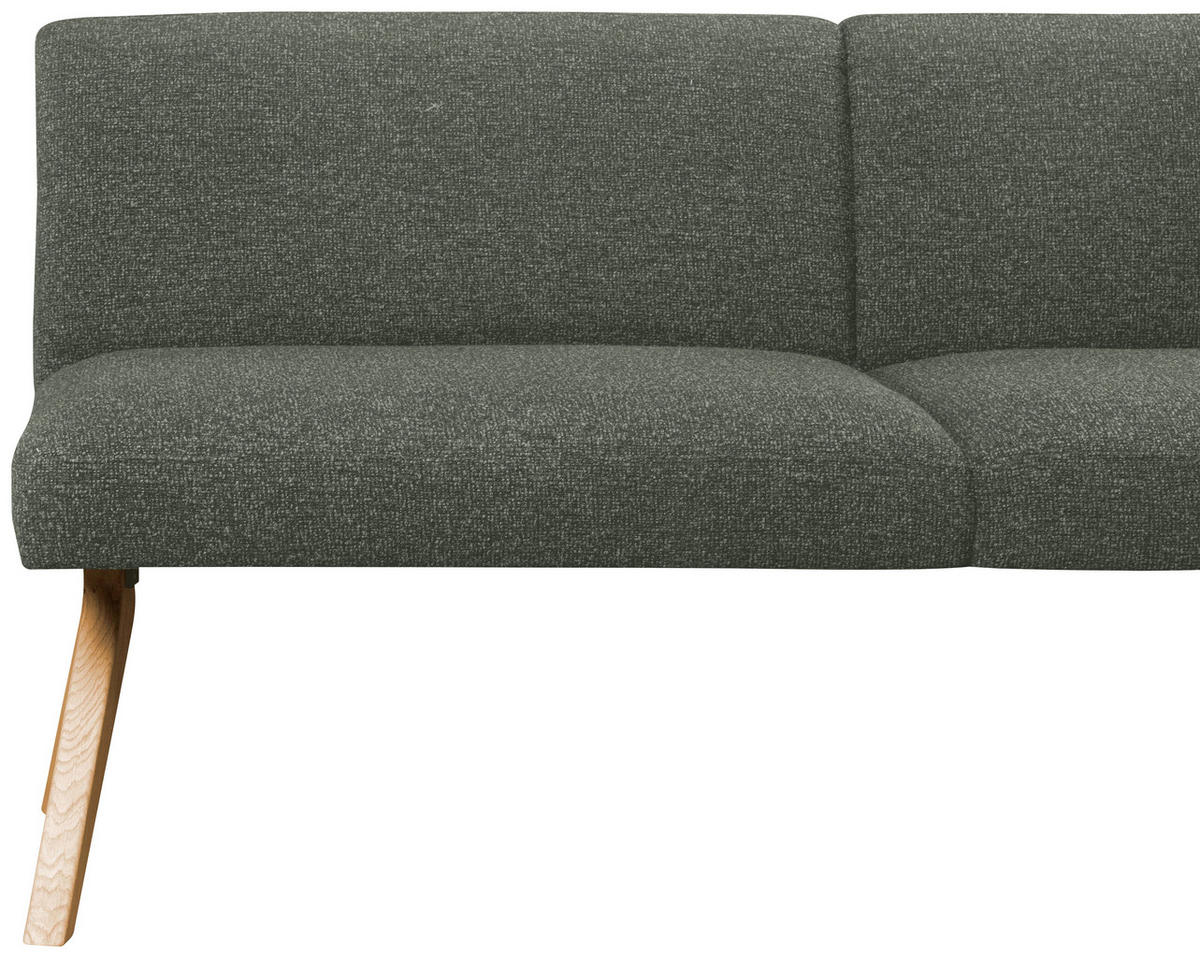 ECKBANK Holz, Textil Graugrün  - Eichefarben/Graugrün, Konventionell, Holz/Textil (238/172cm) - Linea Natura