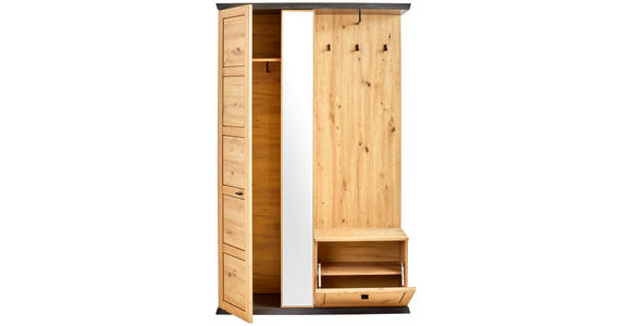 GARDEROBE 123/196,7/38,5 cm  - Dunkelgrau/Eiche Artisan, LIFESTYLE, Holzwerkstoff (123/196,7/38,5cm) - Hom`in