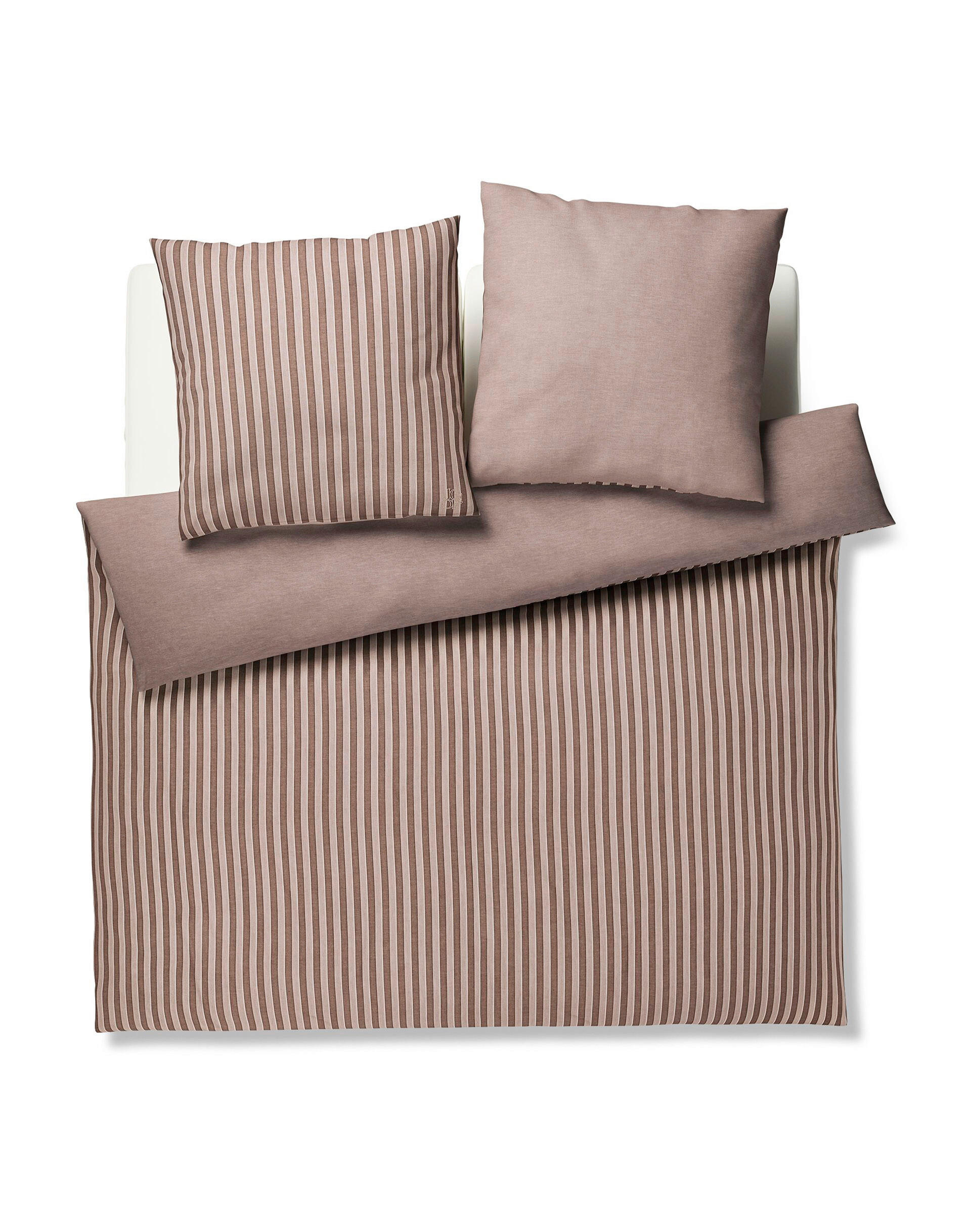 WENDEBETTWÄSCHE Soft Lines Flanell 200/200 cm  - Braun, Basics, Textil (200/200cm) - Joop!