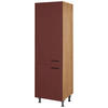 GESCHIRRSCHRANK 60/216,6/58 cm  in Rot, Eichefarben  - Eichefarben/Rot, MODERN, Holzwerkstoff/Metall (60/216,6/58cm) - Nobilia