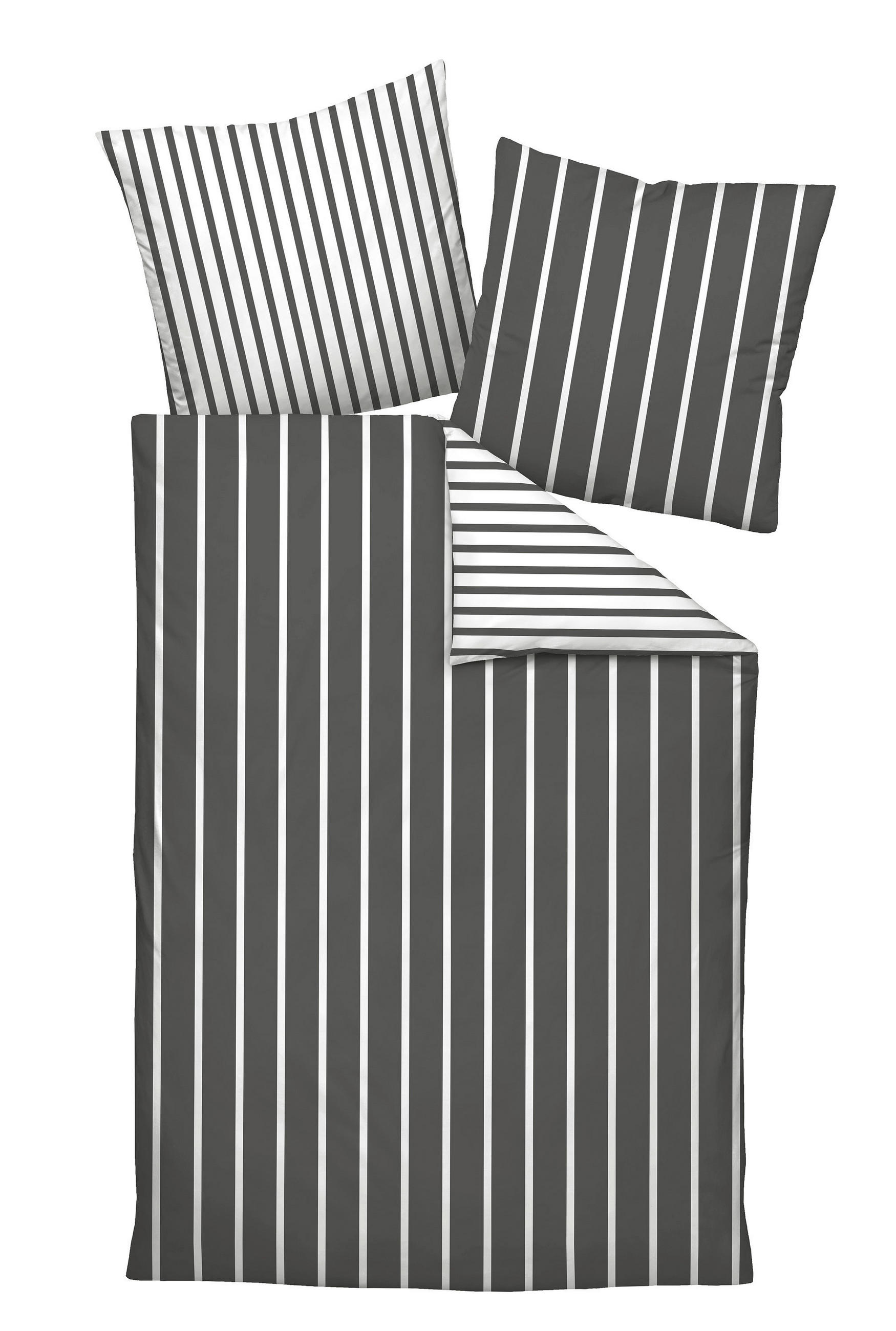BETTWÄSCHE 155/200 cm GENTANO Makosatin  - Anthrazit/Weiß, Design, Textil (155/200cm) - Janine