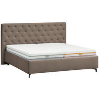 POLSTERBETT 180/200 cm  in Taupe  - Taupe/Birkefarben, Konventionell, Holz/Textil (180/200cm) - Novel