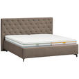 POLSTERBETT gepolstertes Kopfteil, Lattenroste Taupe 200/200 cm  - Taupe/Birkefarben, KONVENTIONELL, Holz/Textil (200/200cm) - Novel