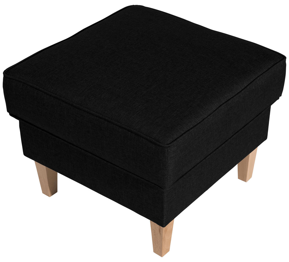 HOCKER in Textil Schwarz  - Buchefarben/Schwarz, Design, Holz/Textil (53/45/53cm) - Max Winzer