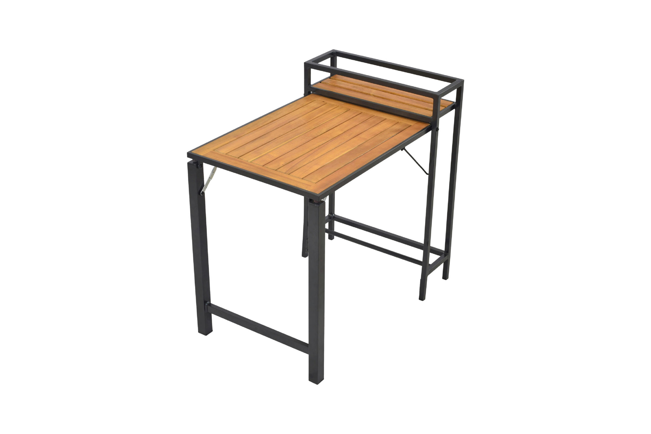 STÔL NA BALKÓN, drevo, kov, 55/75/73 cm - prírodná farba/grafitová, Modern, kov/drevo (55/75/73cm) - Gardenson